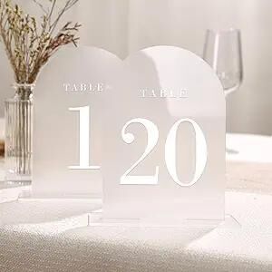 Frosted Table Numbers — Numbers 1–20