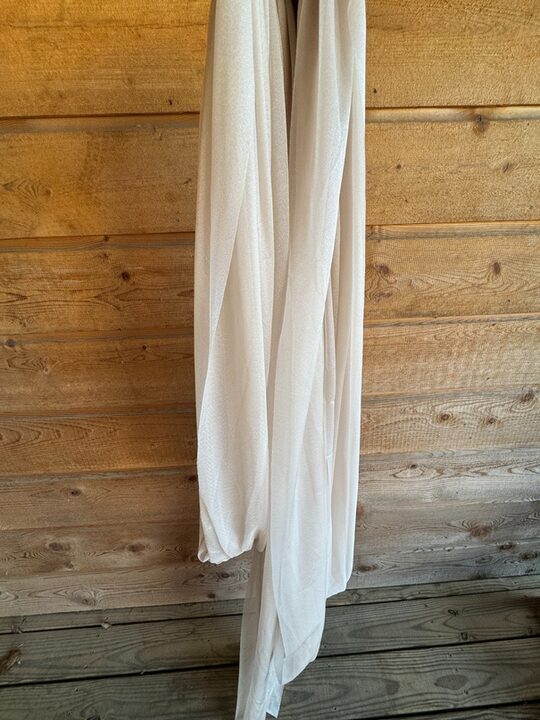 Taupe arbor drapery