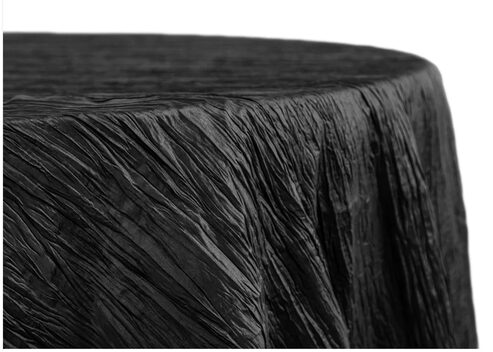 Black crinkle taffeta table linen