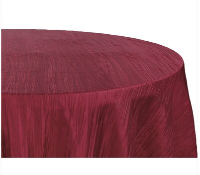 Burgundy crinkle taffeta linen