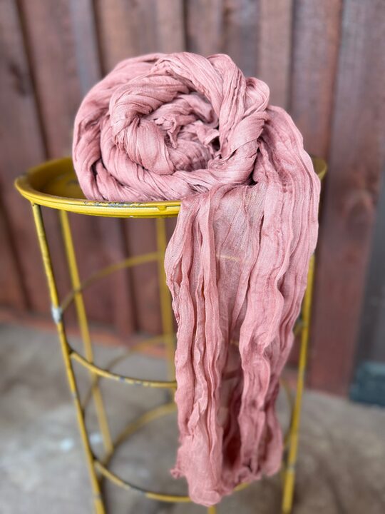 Dusty rose cheesecloth runner