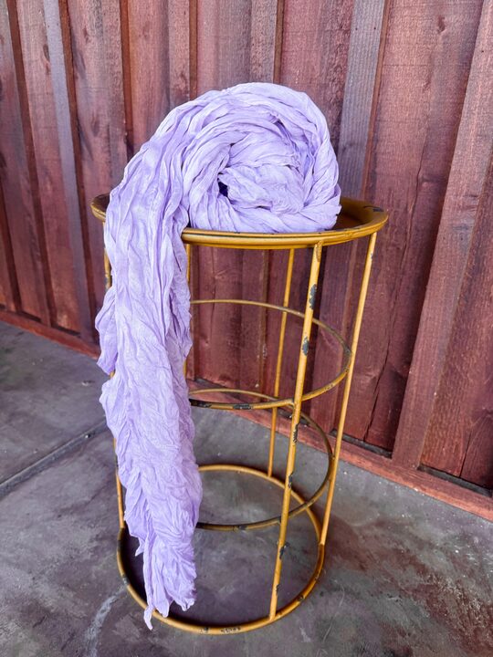 Light purple cheesecloth runner