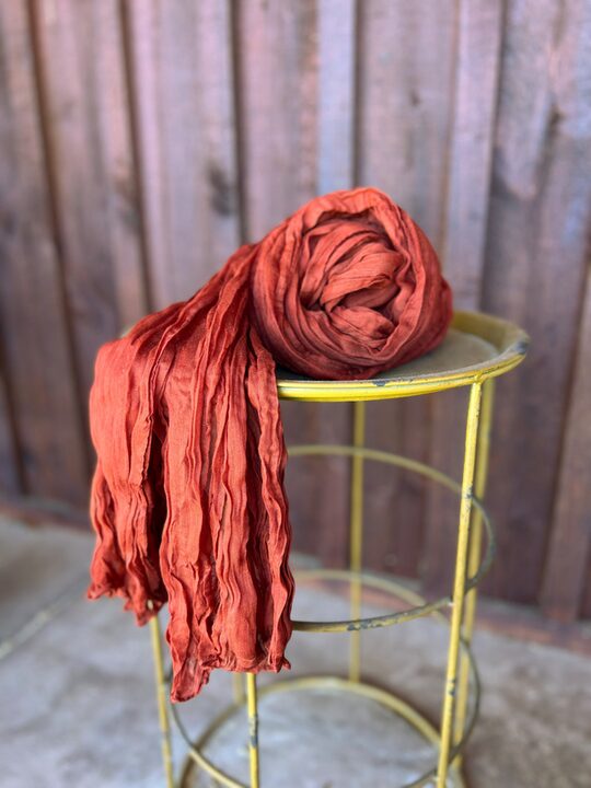 Terracotta cheesecloth runner