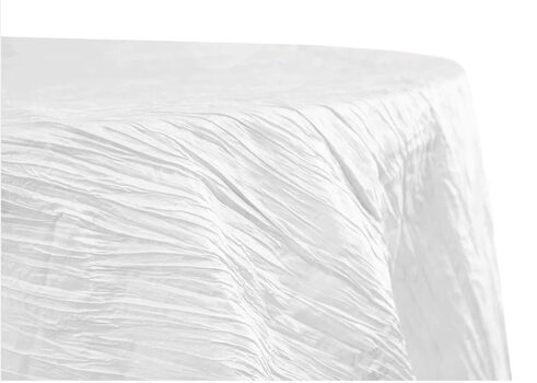 White crinkle taffeta table linen